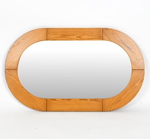 MID-CENTURY SCANDINAVIAN PINE MIRROR C. 1970S