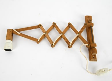 TRANSLANDIA STYLE DANISH PINE SCISSOR WALL SCONCE