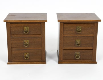 PAIR OF BRITISH ART DECO WALNUT JEWELRY BOXES