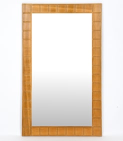 MID-CENTURY SCANDINAVIAN OAK BRUTALIST MIRROR