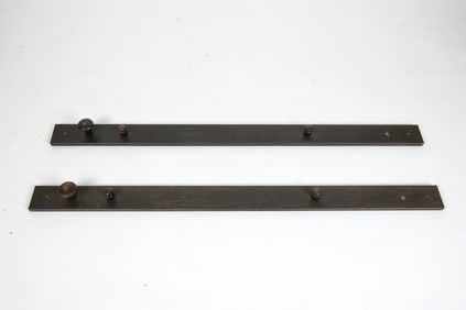 PAIR OF DANISH STAINED OAK COAT RACKS C. 1950S