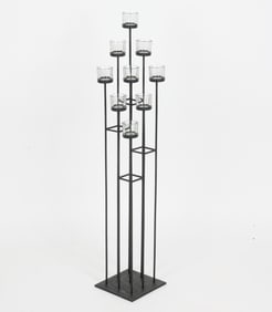 SCANDINAVIAN IRON FLOOR STANDING CANDLE HOLDER