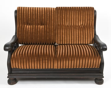 EUROPEAN OAK SETTEE LOUNGE SOFA C. 1950S