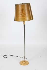 MID-CENTURY POLISH CHROME ADJUSTABLE FLOOR LAMP