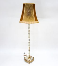 SCANDINAVIAN ONYX AND BRASS FLOOR LAMP