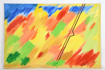 BOB CARIGNAN (AMERICAN) "AUTUMN" ABSTRACT PAINTING