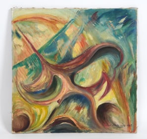 THOR ANDERSEN (SWEDISH) ABSTRACT PAINTING 1965 O/C