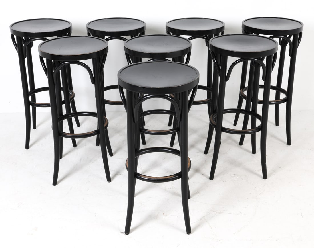 (8) THONET BENTWOOD BAR STOOLS (1 of 12)