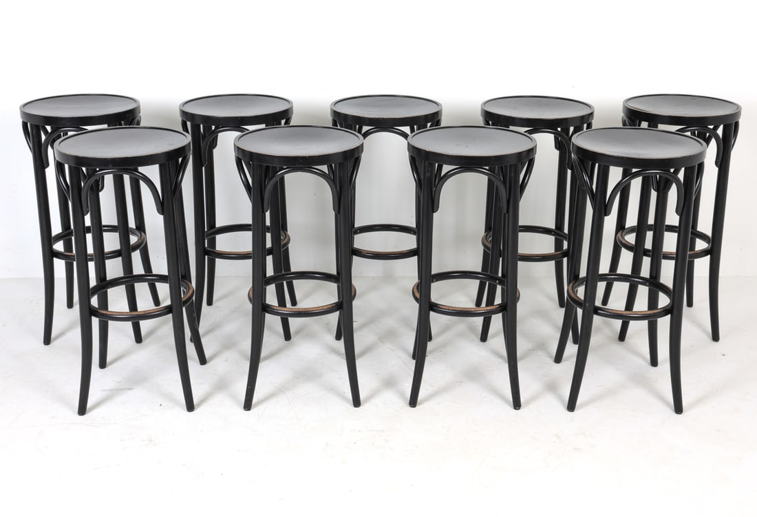 (9) THONET BENTWOOD BAR STOOLS (1 of 9)
