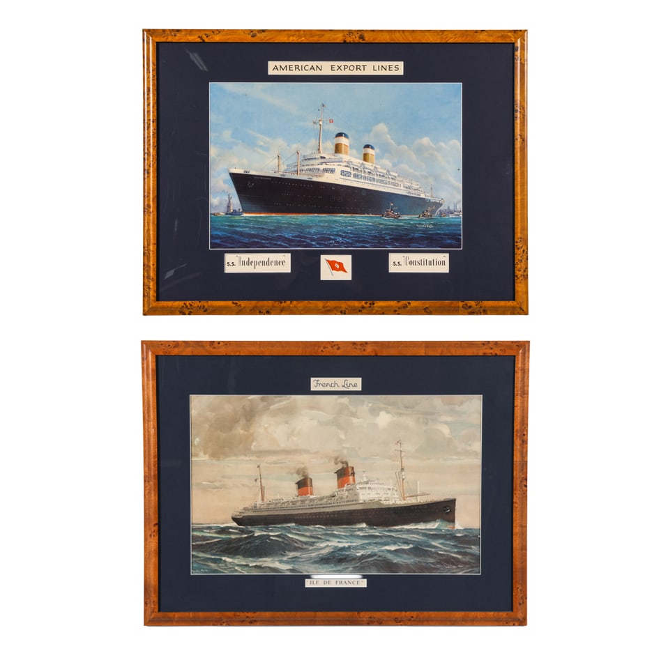 (2) FRENCH & AMERICAN EXPORT/CRUISE SHIP PRINTS (1 of 10)