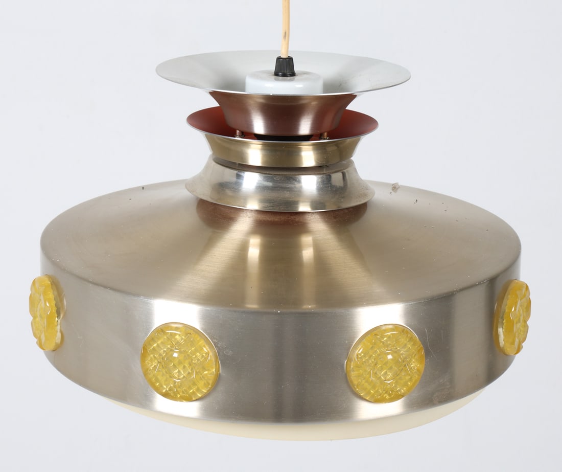 VITRIKA DANISH SAUCER PENDANT LIGHT C. 1970S (1 of 9)