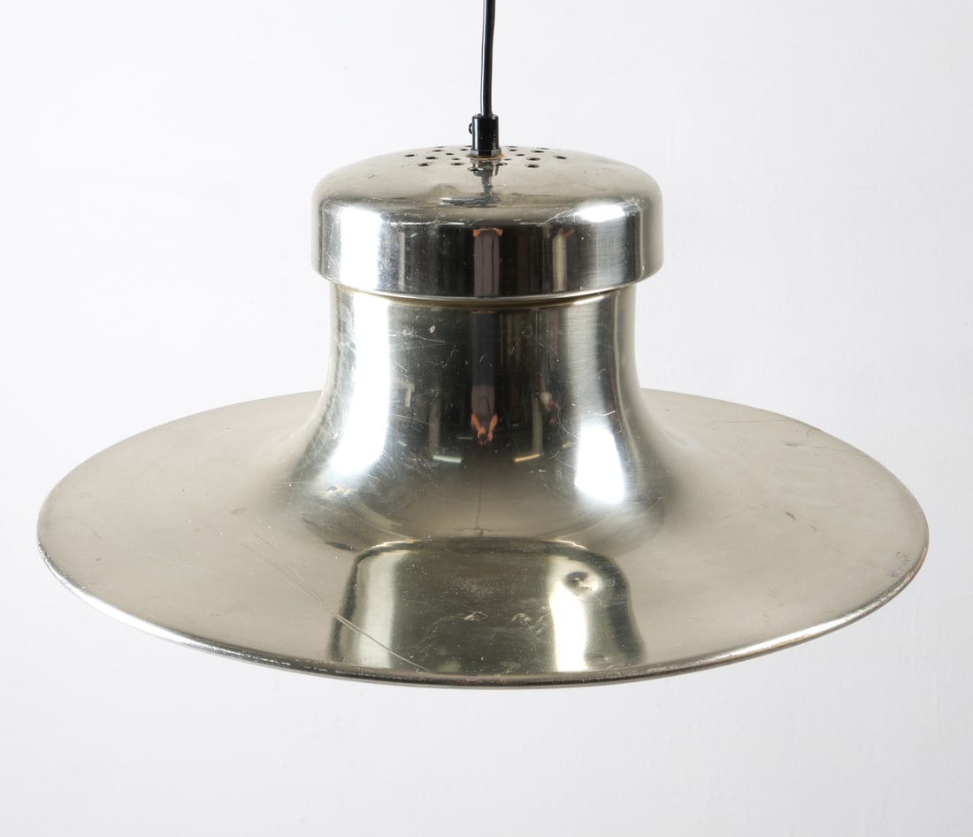 ANETA SWEDISH CHROME PENDANT LIGHT C. 1970S (1 of 11)