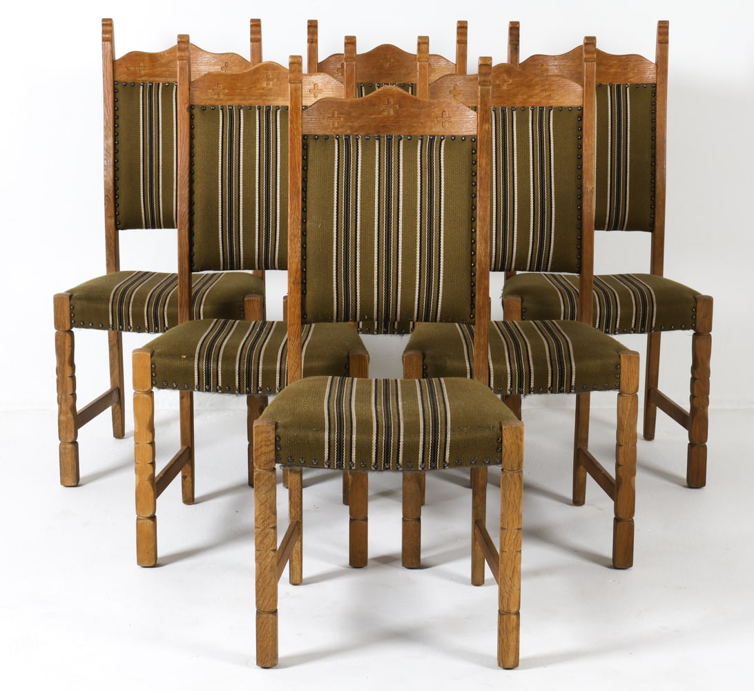 (6) HENNING KJAERNULF STYLE OAK DINING CHAIRS (1 of 18)