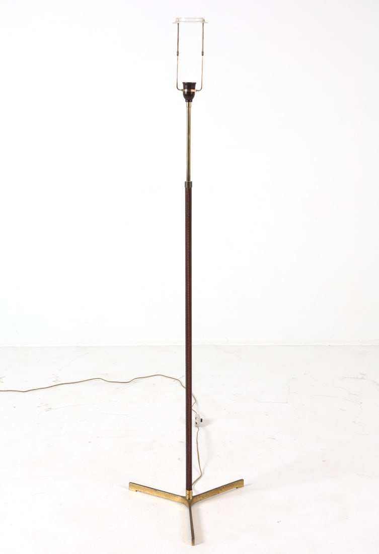 STYLE OF FOG & MORUP BRASS & TEAK FLOOR LAMP 1960S (1 of 9)