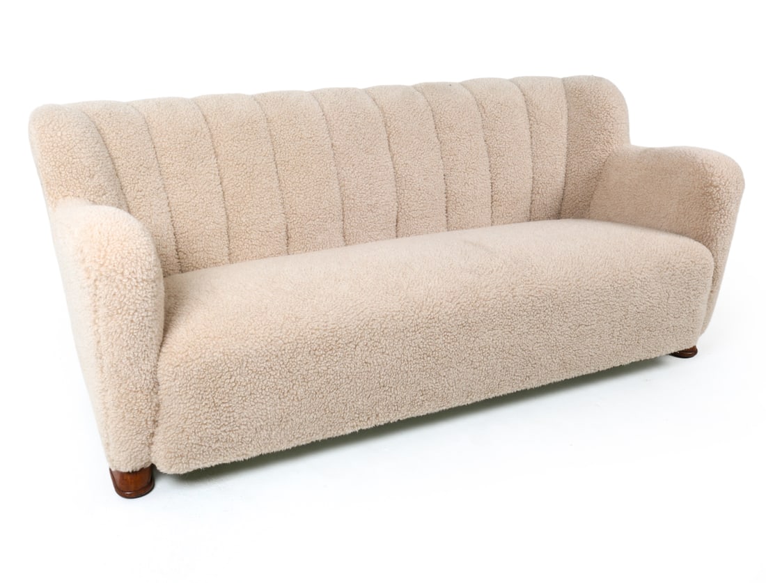 FLEMMING LASSEN STYLE DANISH LAMBS WOOL SOFA (1 of 11)