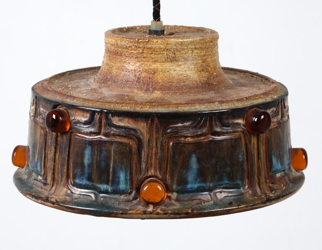 JETTE HELLEROE STYLE CERAMIC PENDANT LIGHT 1970S (1 of 8)