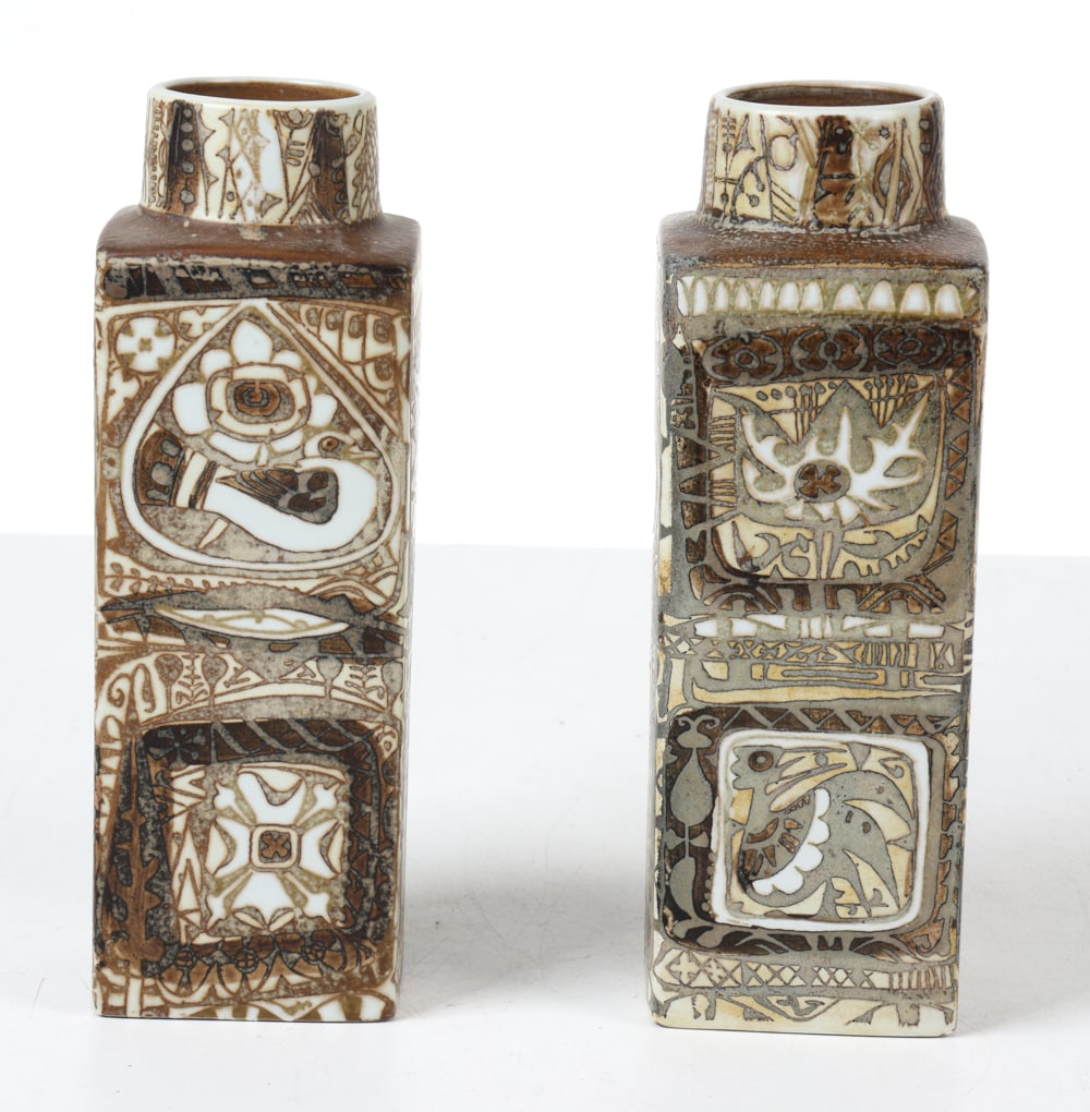 PAIR OF ROYAL COPENHAGEN CERAMIC VASES (1 of 10)