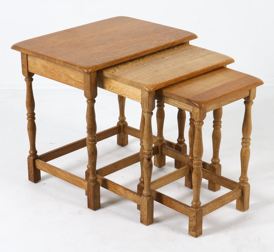 HENNING KJAERNULF STYLE DANISH OAK NESTING TABLES (1 of 11)