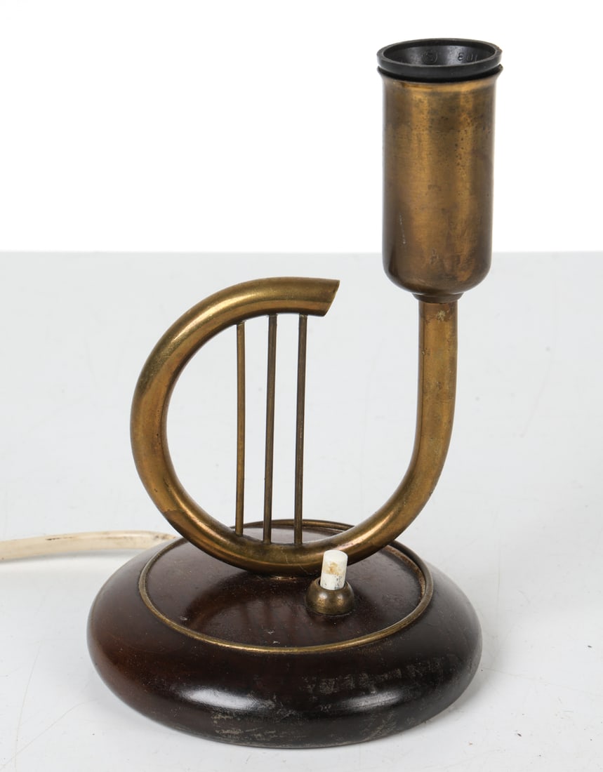 ART DECO DANISH BRASS TABLE LAMP C. 1940S (1 of 7)