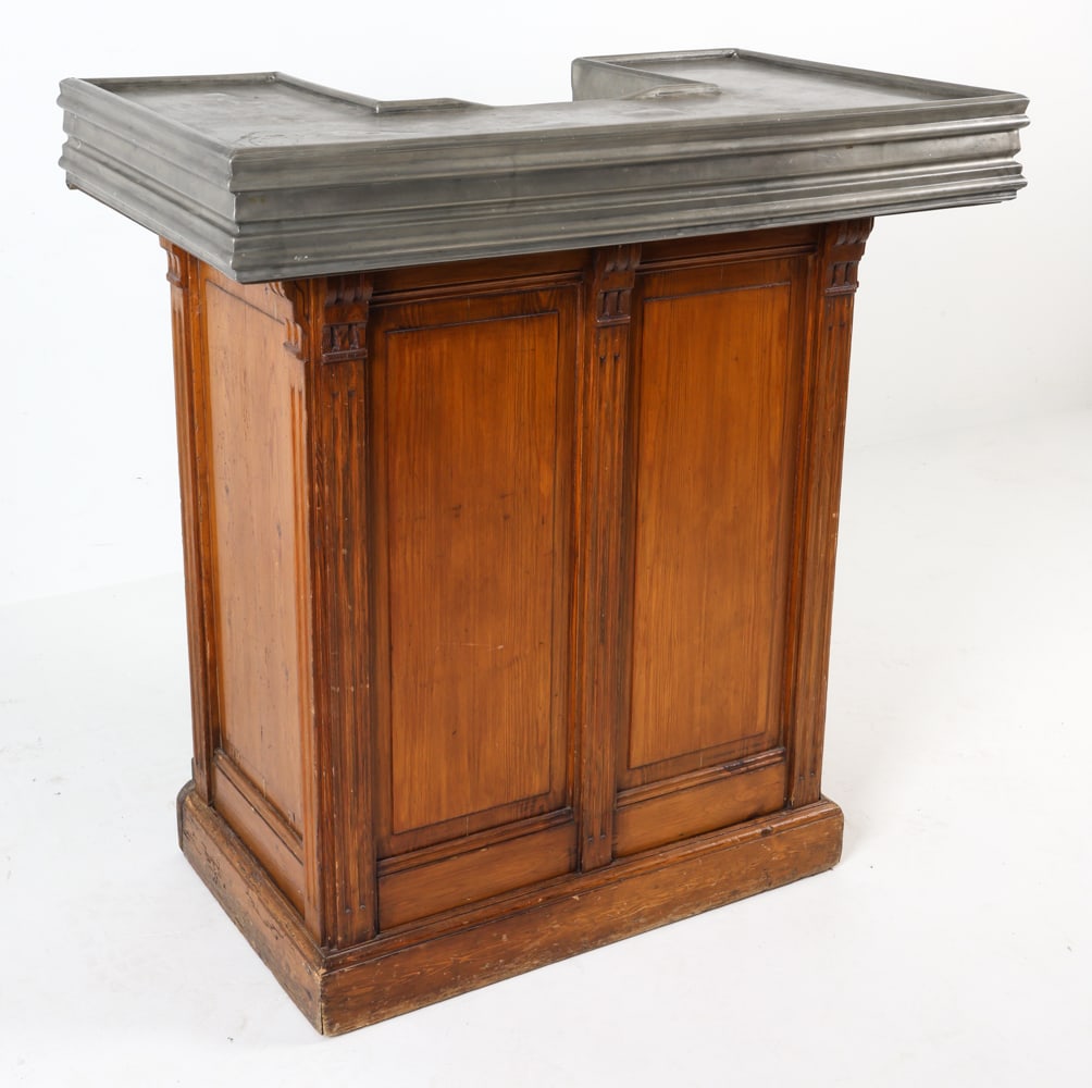 ANTIQUE FRENCH ZINC & OAK BAR COUNTER (1 of 15)