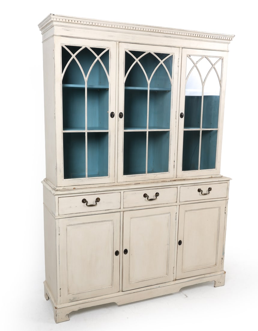 WHITE PAINTED BREAKFRONT CABINET (1 of 14)