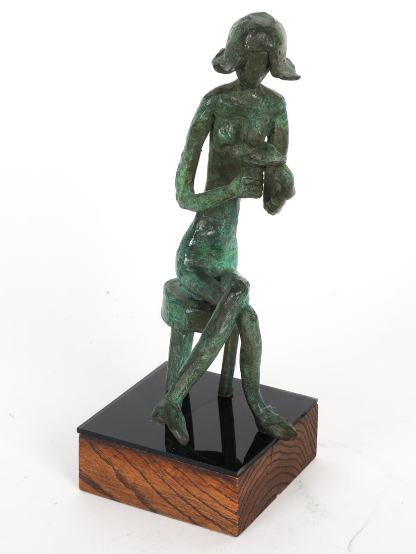 MARGARET VALPEY (20TH C.) BRONZE FIGURE OF A LADY (1 of 9)