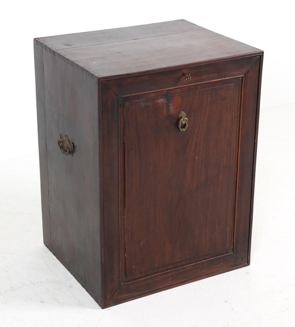 ANTIQUE CHINESE MAHOGANY CELLARETTE BOX (1 of 9)