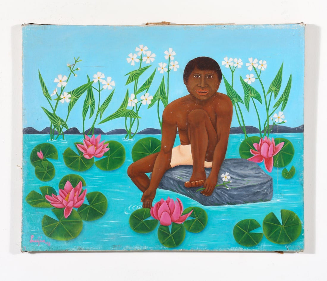 O/C MAN IN WATER WITH LILY PADS (1 of 5)