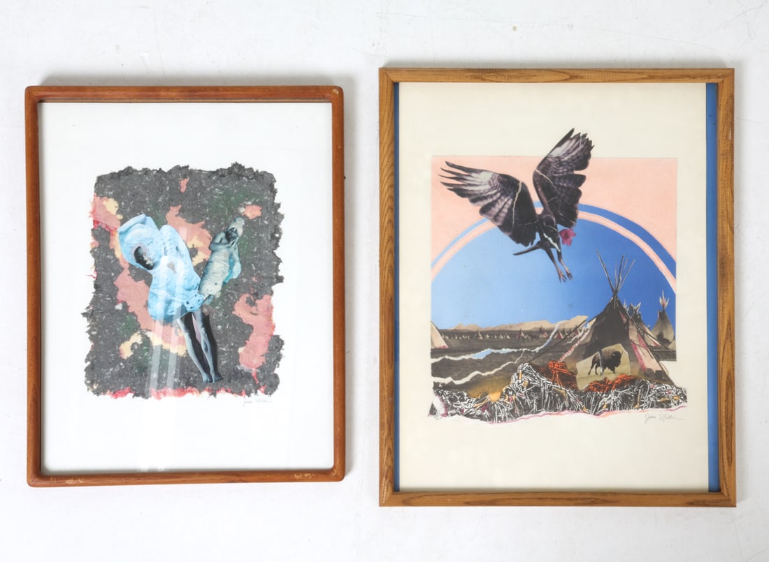 (2) JOAN MILLER (20TH C.) MIXED MEDIA (1 of 10)
