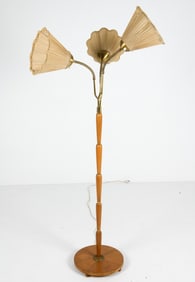G. K. SWEDISH BEECH THREE SHADES FLOOR LAMP 1940S