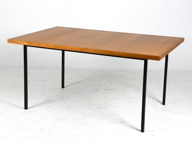 LOTOS STYLE SCANDINAVIAN TEAK & METAL DINING TABLE