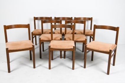 (8) BRAMIN STYLE DANISH OAK DINING CHAIRS C. 1970S