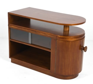 THONET STYLE ART DECO DUTCH MAHOGANY BAR CABINET