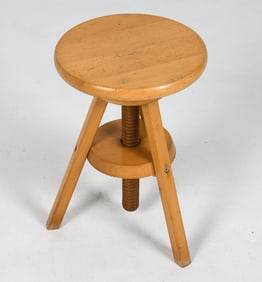 DUTCH ATELIER BEECH SCREW STOOL C. 1970S