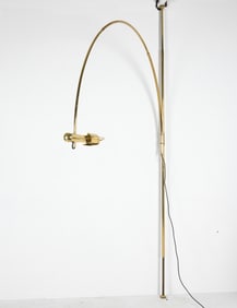 FLORIAN SCHULZ 'BOCA ARC' BRASS FLOOR LAMP 1970S