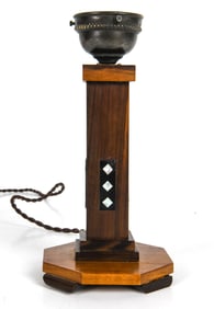 AMSTERDAM SCHOOL DUTCH OAK & COROMANDEL LAMP