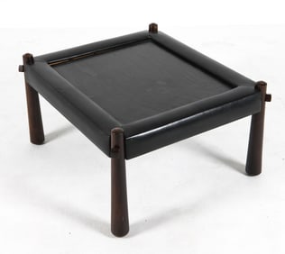 ATTR. PERCIVAL LAFER LEATHER COFFEE TABLE C. 1970S