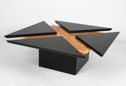 STYLE OF VAN DEN BERGHE PINE COFFEE TABLE C. 1970S