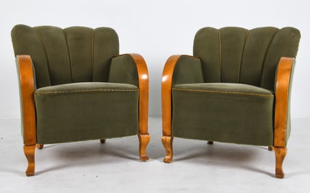 PAIR OF SWEDISH ART DECO LOUNGE CHAIRS 1930S