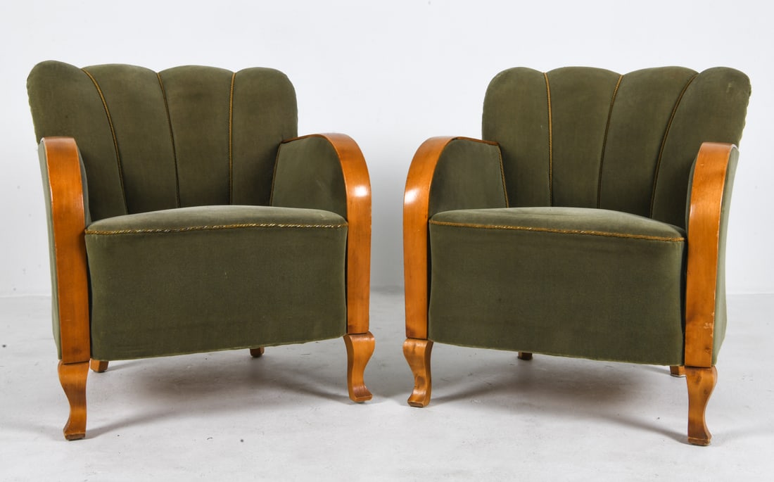 PAIR OF SWEDISH ART DECO LOUNGE CHAIRS 1930S (1 of 17)