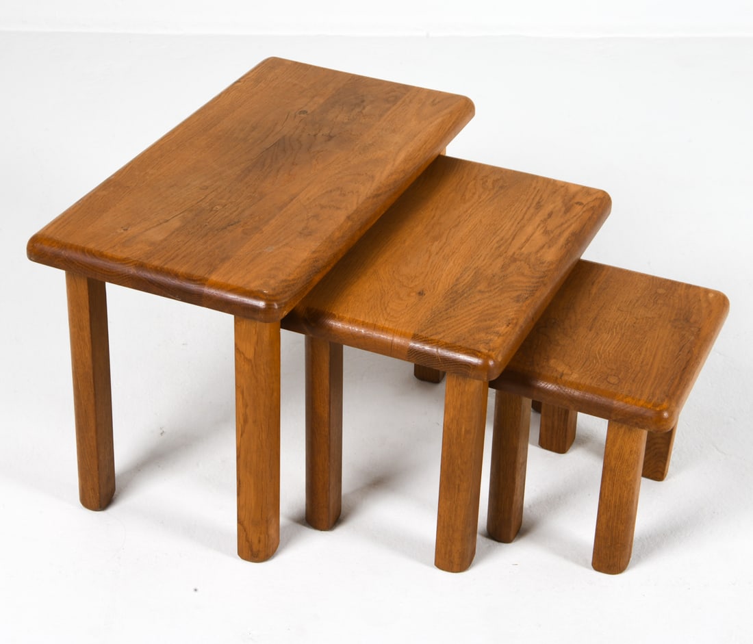 STYLE OF OISTERWIJK DUTCH OAK NESTING TABLES (1 of 11)