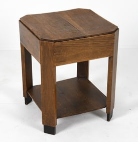 ART DECO DUTCH OAK SIDE TABLE C. 1930S