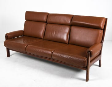 ERIK OLE JORGENSEN STYLE LEATHER SOFA C. 1970S
