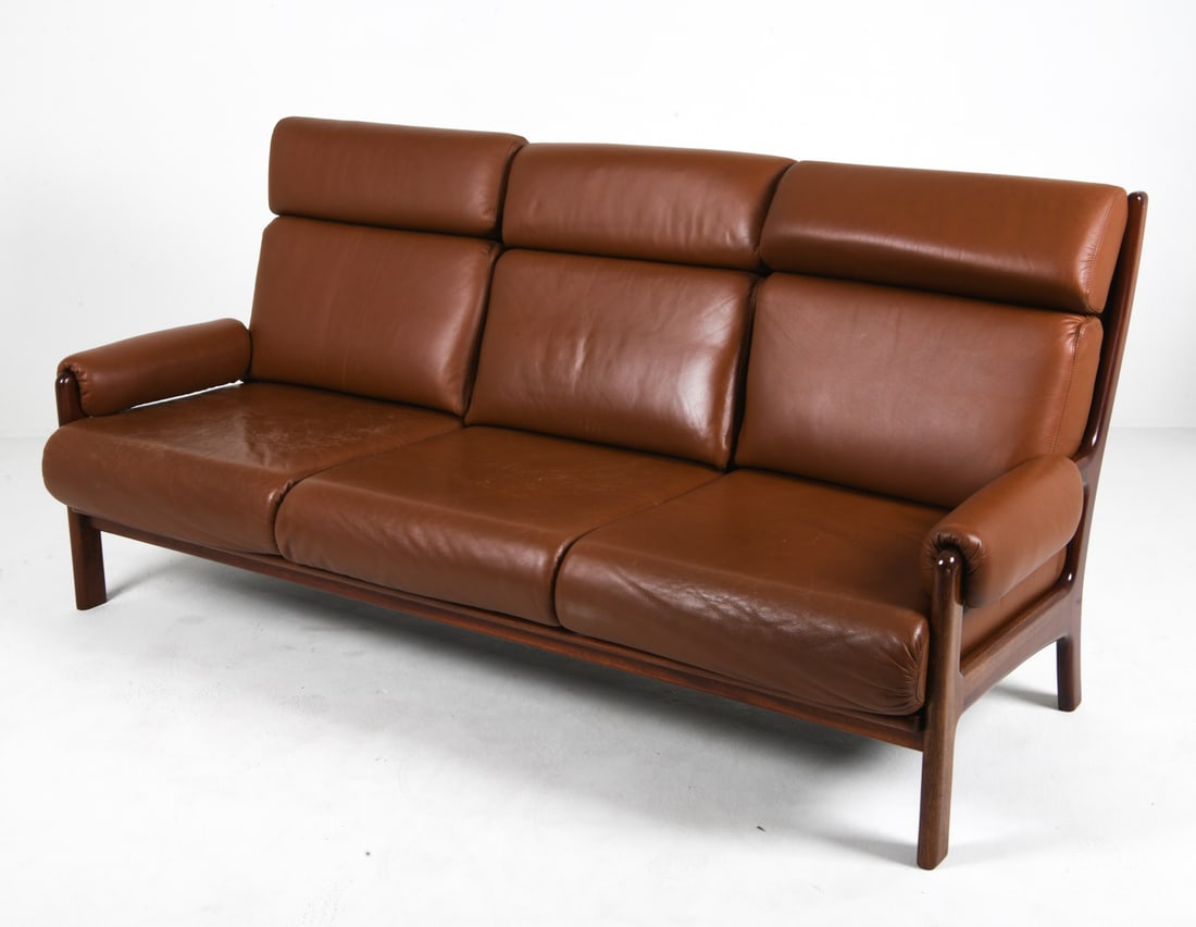 ERIK OLE JORGENSEN STYLE LEATHER SOFA C. 1970S (1 of 11)