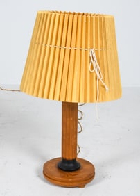 ART DECO SCANDINAVIAN OAK TABLE LAMP C. 1930S