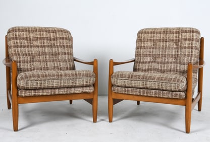 MANNER OF JOHN STUART TEAK LOUNGE CHAIRS C. 1960S