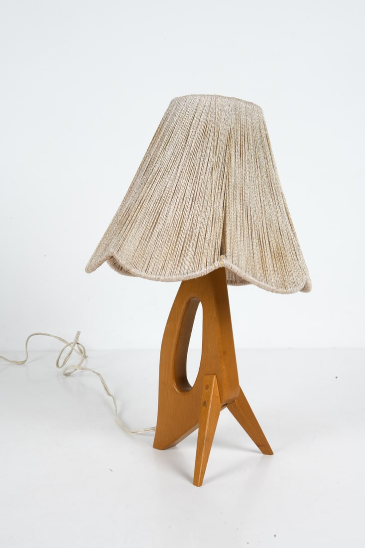 LYFA SCANDINAVIAN TEAK DESK LAMP C. 1950S: Marked "LYFA" on the lamp holder. Scandinavian, circa 1950s. Dimensions: H 19.25" x W 5.25" x D 5" Conditions: Wear consistent with age and use. PP113