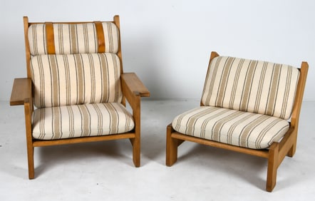 STYLE OF BERNT PETERSEN OAK LOUNGE CHAIRS C. 1970S