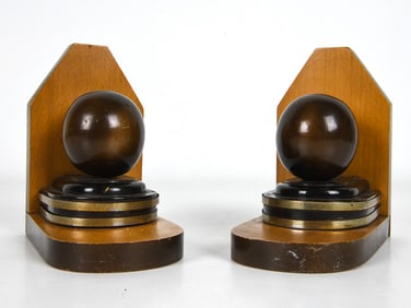 PAIR OF ART DECO SPHERE BOOKENDS C. 1920S