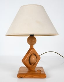 MID-CENTURY SWEDISH PINE TABLE LAMP C. 1970S